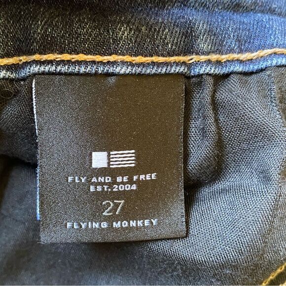 Flying Monkey Cutoff Jean Shorts Women's 27 Raw Hem Dark Wash Denim Made in USA - Picture 10 of 11